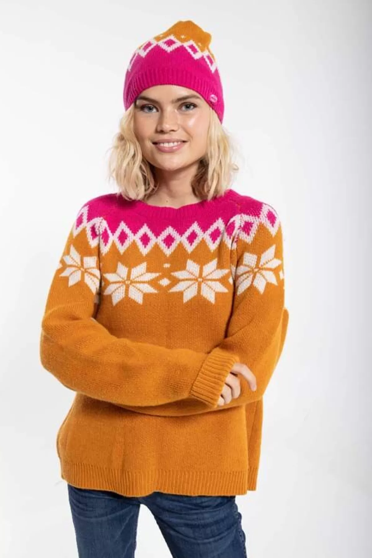 Danefæ Danecountry Beanie Honey_Offwhite/Hotpink Cheap