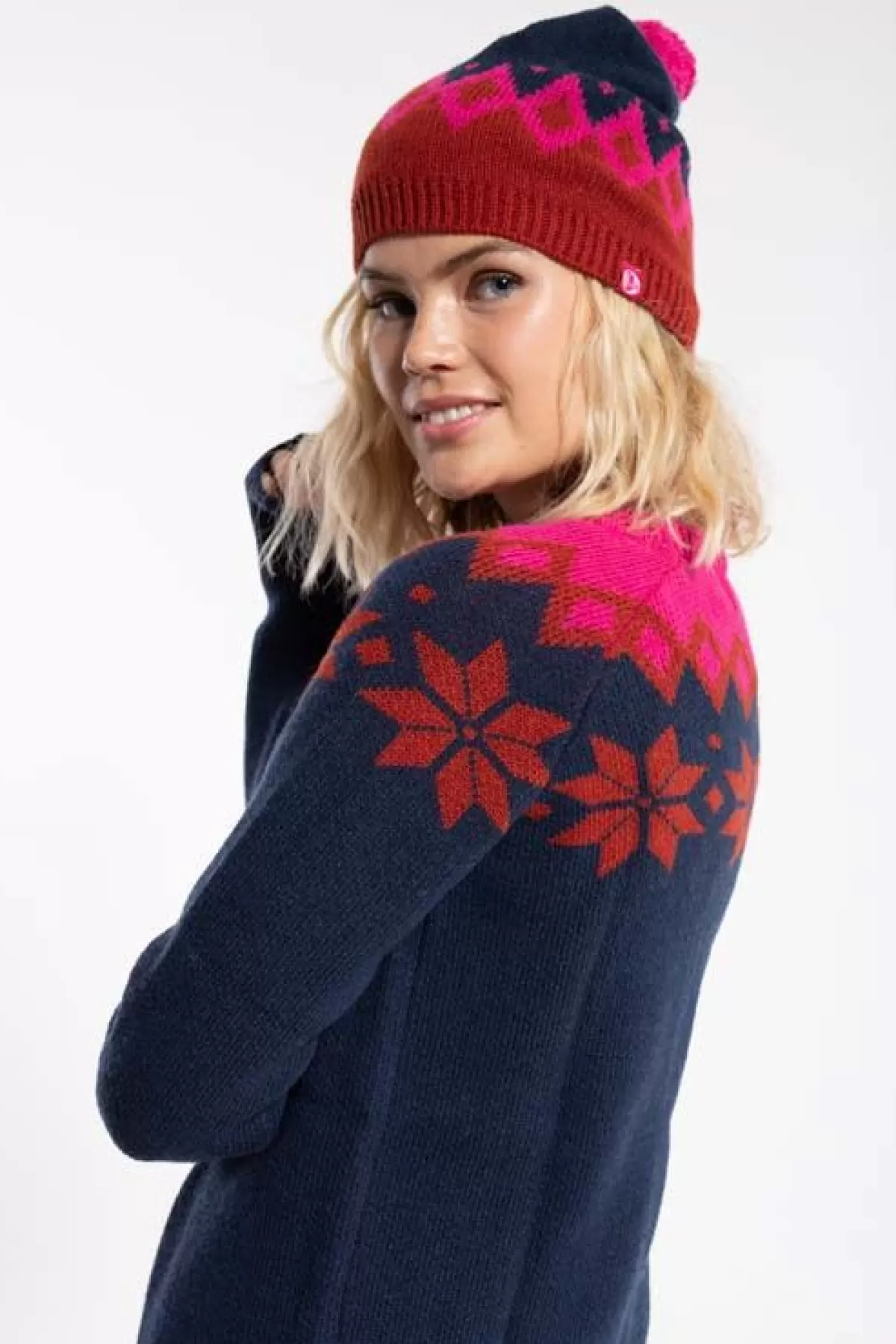 Danefæ Danecountry Beanie Navy_Rust/Hotpink Sale