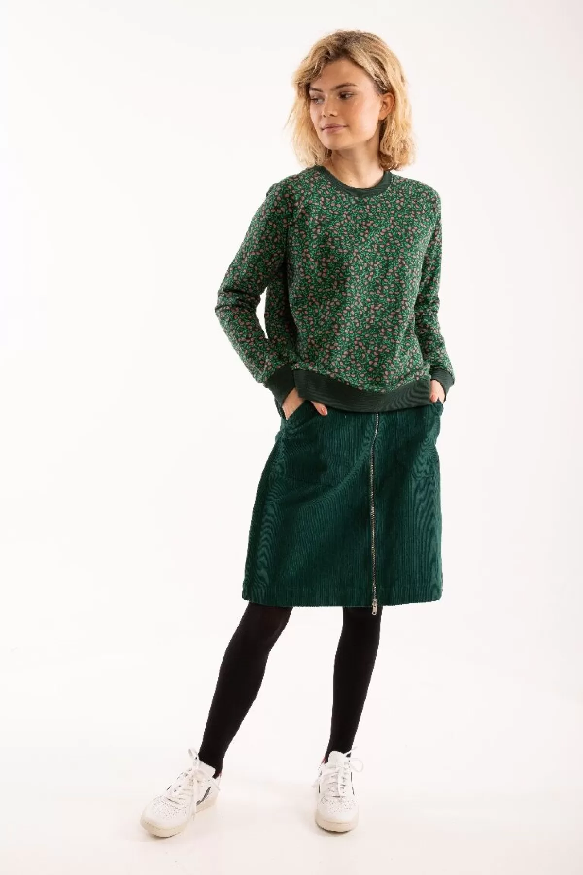 Danefæ Danemadelaine Cord Skirt Bottle Green Sale