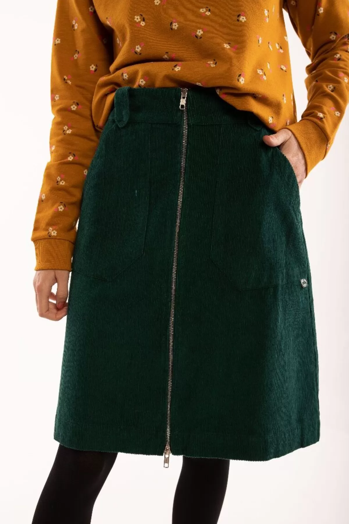 Danefæ Danemadelaine Cord Skirt Bottle Green Sale