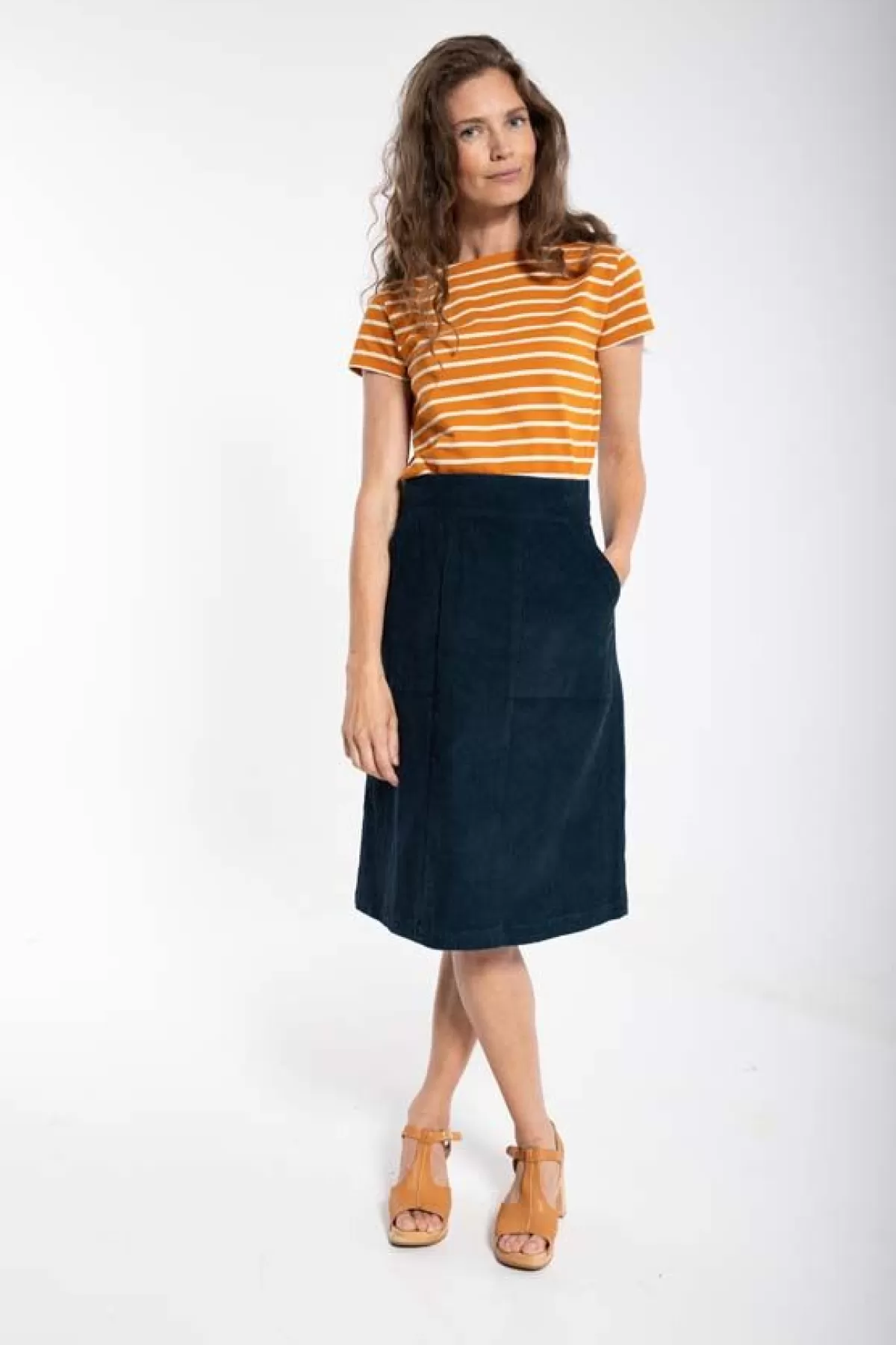 Danefæ Danemaren Cord Skirt Dusty Navy Fashion