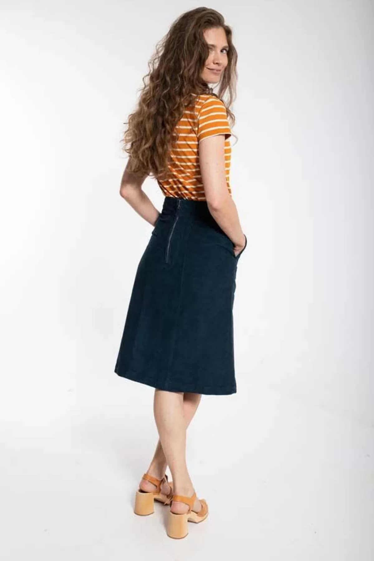 Danefæ Danemaren Cord Skirt Dusty Navy Fashion