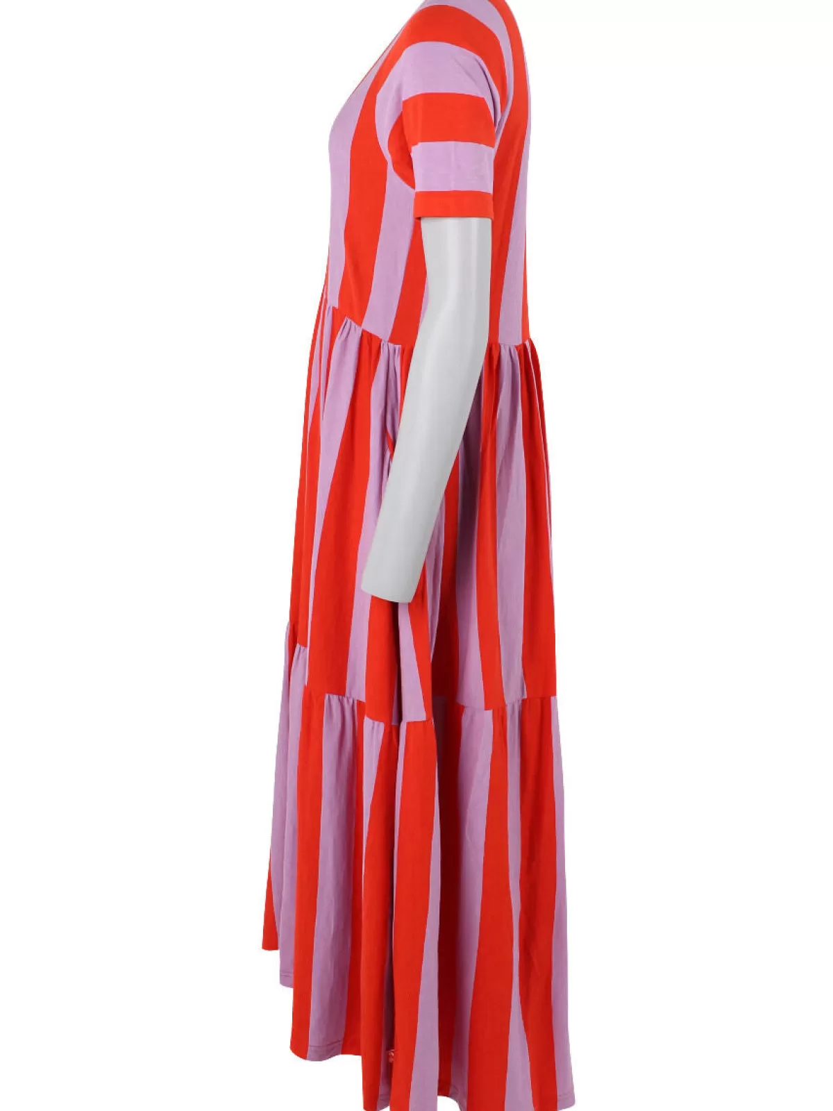 Danefæ Danemarkise Slub Jersey Dress Bright Red/Soft Viola Outlet