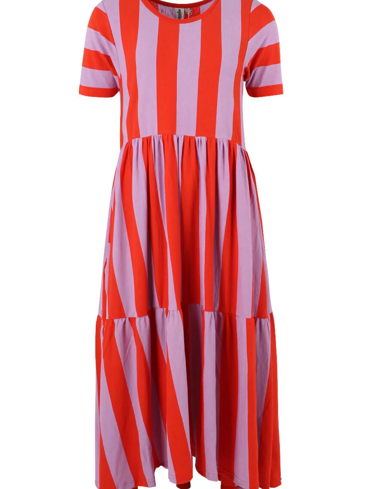 Danefæ Danemarkise Slub Jersey Dress Bright Red/Soft Viola Outlet