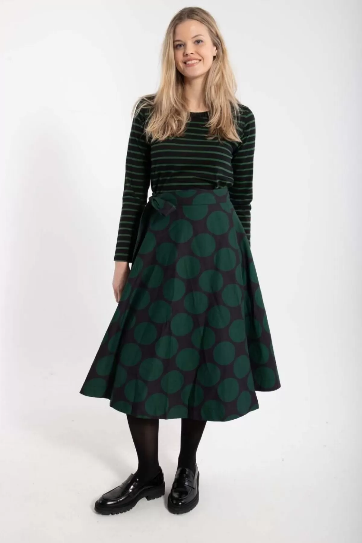 Danefæ Danemikkelsen Poplin Skirt Black/Warm Khaki Megadots Hot