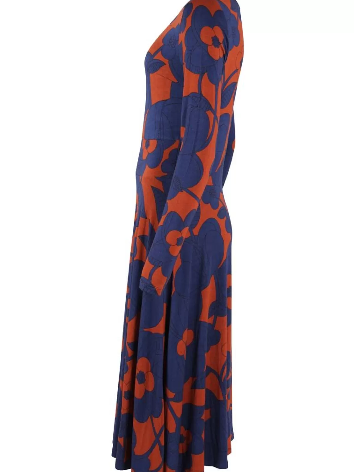 Danefæ Danesigrid Viscose Dress Deep Marine/Rust Bloom Boom Sale