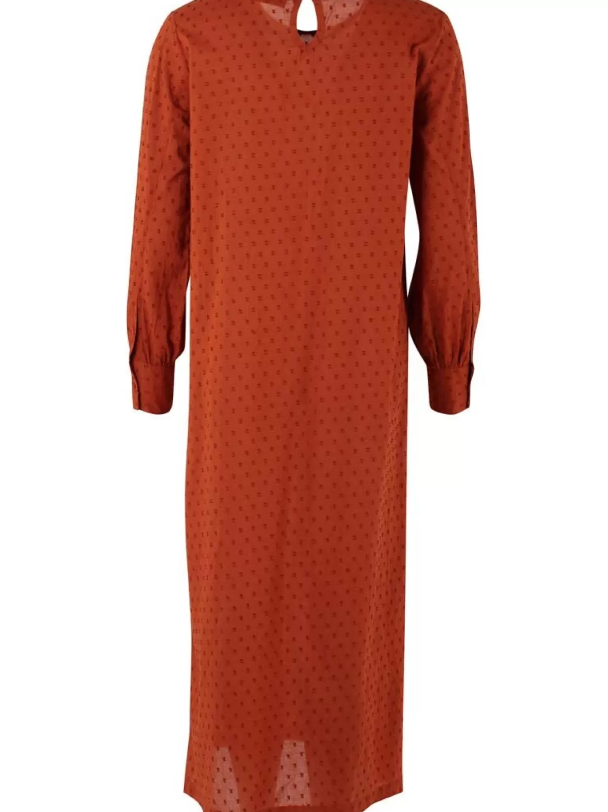 Danefæ Danetilda Cotton Dot Dress Rust Flash Sale