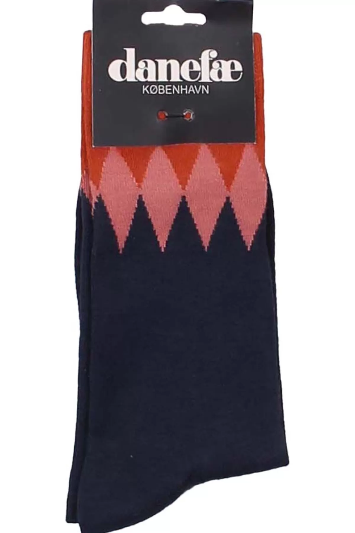 Danefæ Danewalk With Me Socks Dk Navy/Brick Diamonds New