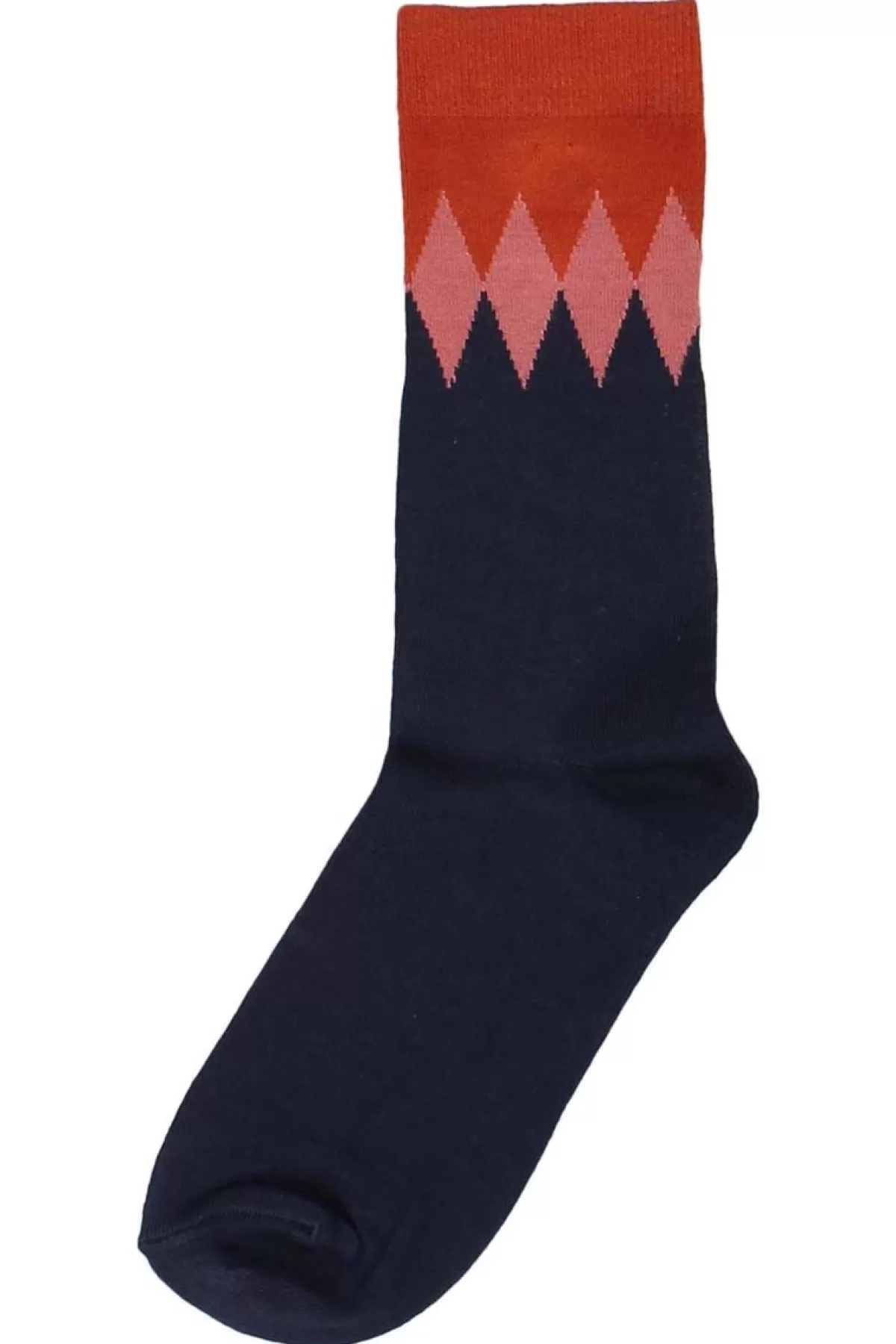 Danefæ Danewalk With Me Socks Dk Navy/Brick Diamonds New