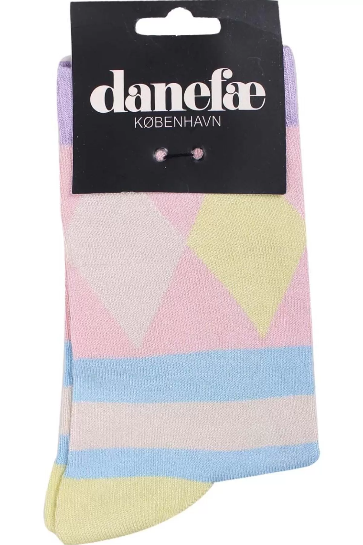 Danefæ Danewalk With Me Socks Lt Blue/Offwhite Diamonds Discount