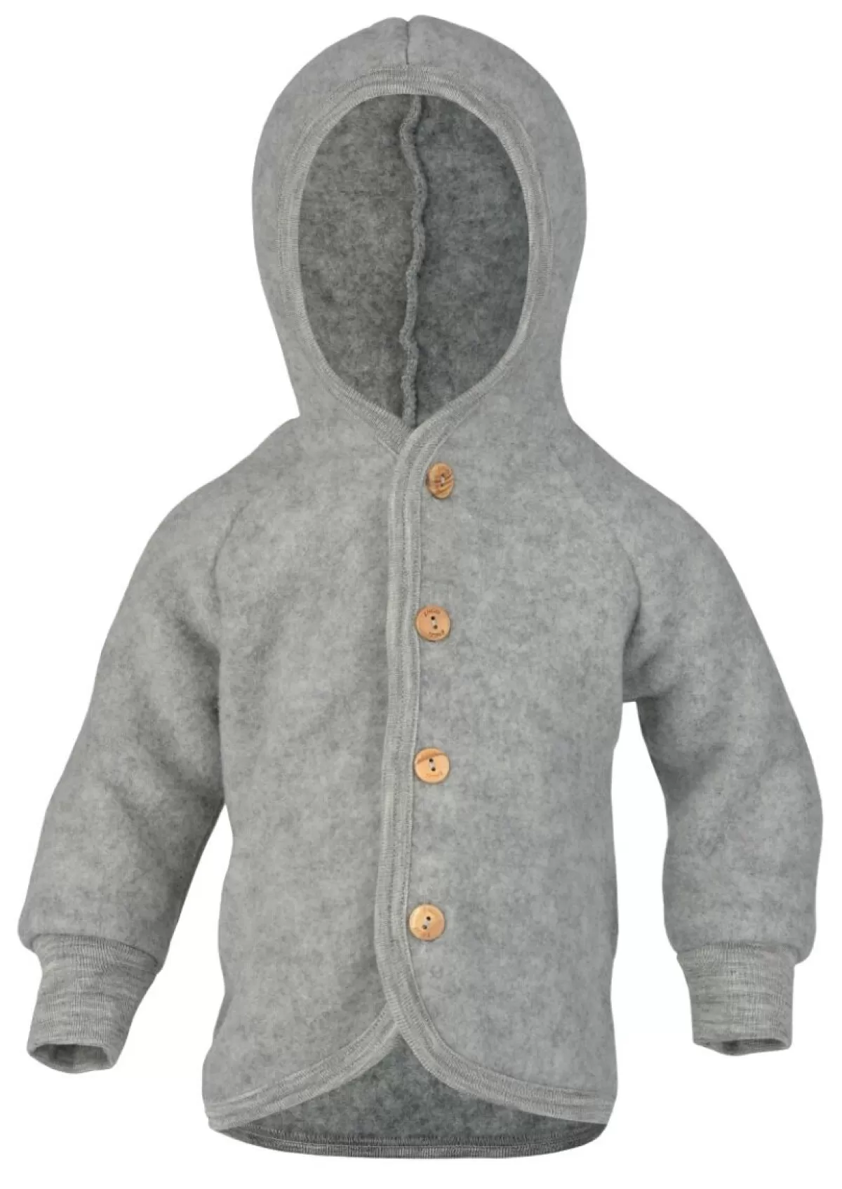 Danefæ Engel Wool Natur Hooded Jacket Lt Grey Melange Best