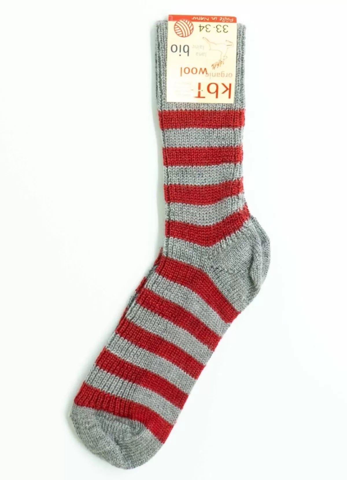 Danefæ Hirsch Natur Wool Socks Stripes Heather Grey/Red Best Sale