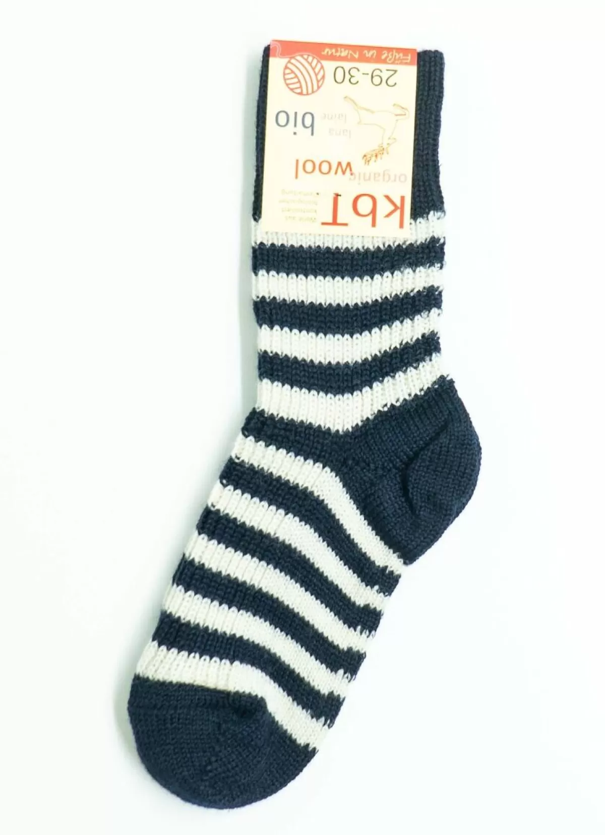 Danefæ Hirsch Natur Wool Socks Stripes Marine/White Best