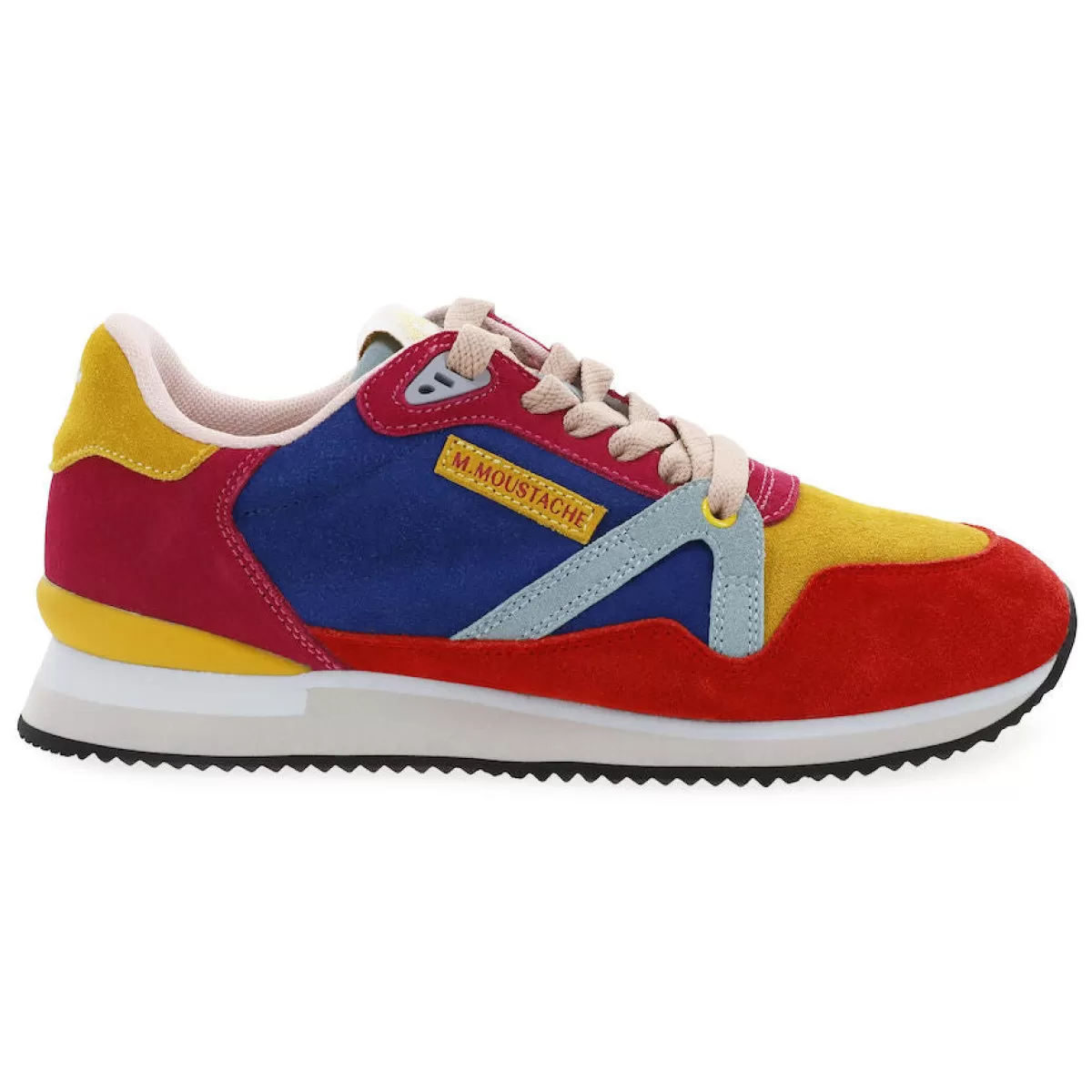 Danefæ M.Moustache Andre Running Sneakers Suede Rose Jaune Bleu Sale