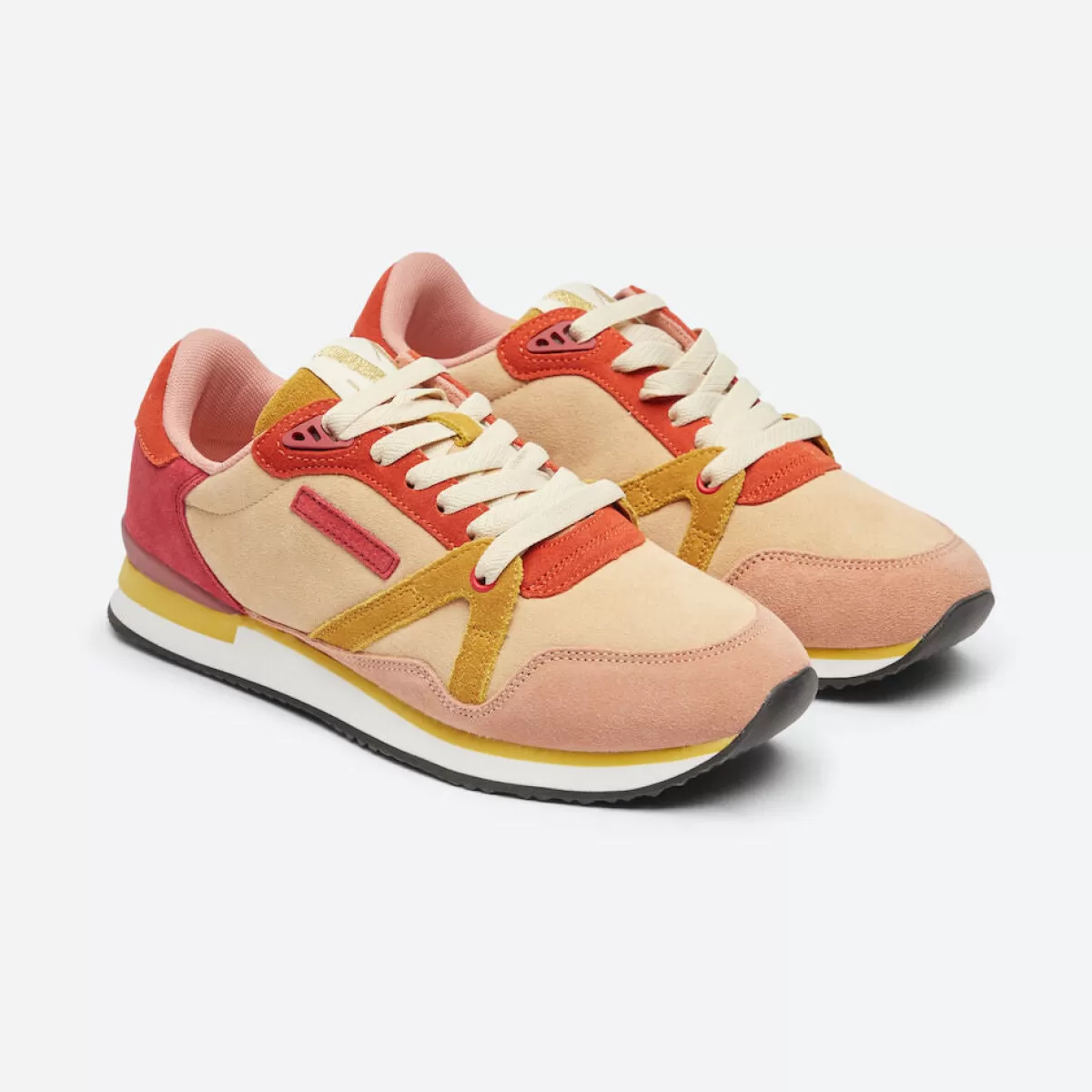 Danefæ M.Moustache Andre Running Sneakers Suede Rose Nude Jaune Clearance