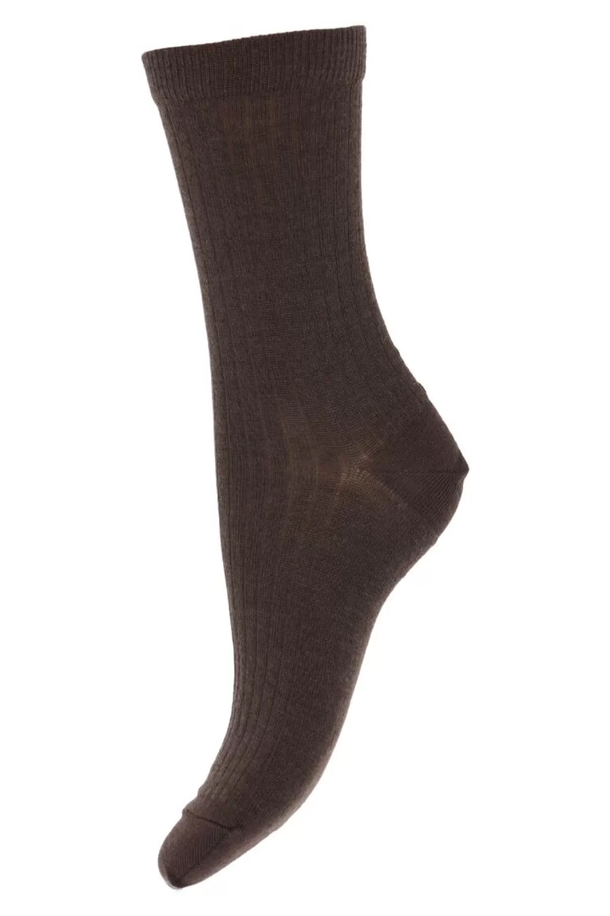 Danefæ Mp Wool Rib Socks Dark Brown-541 Cheap