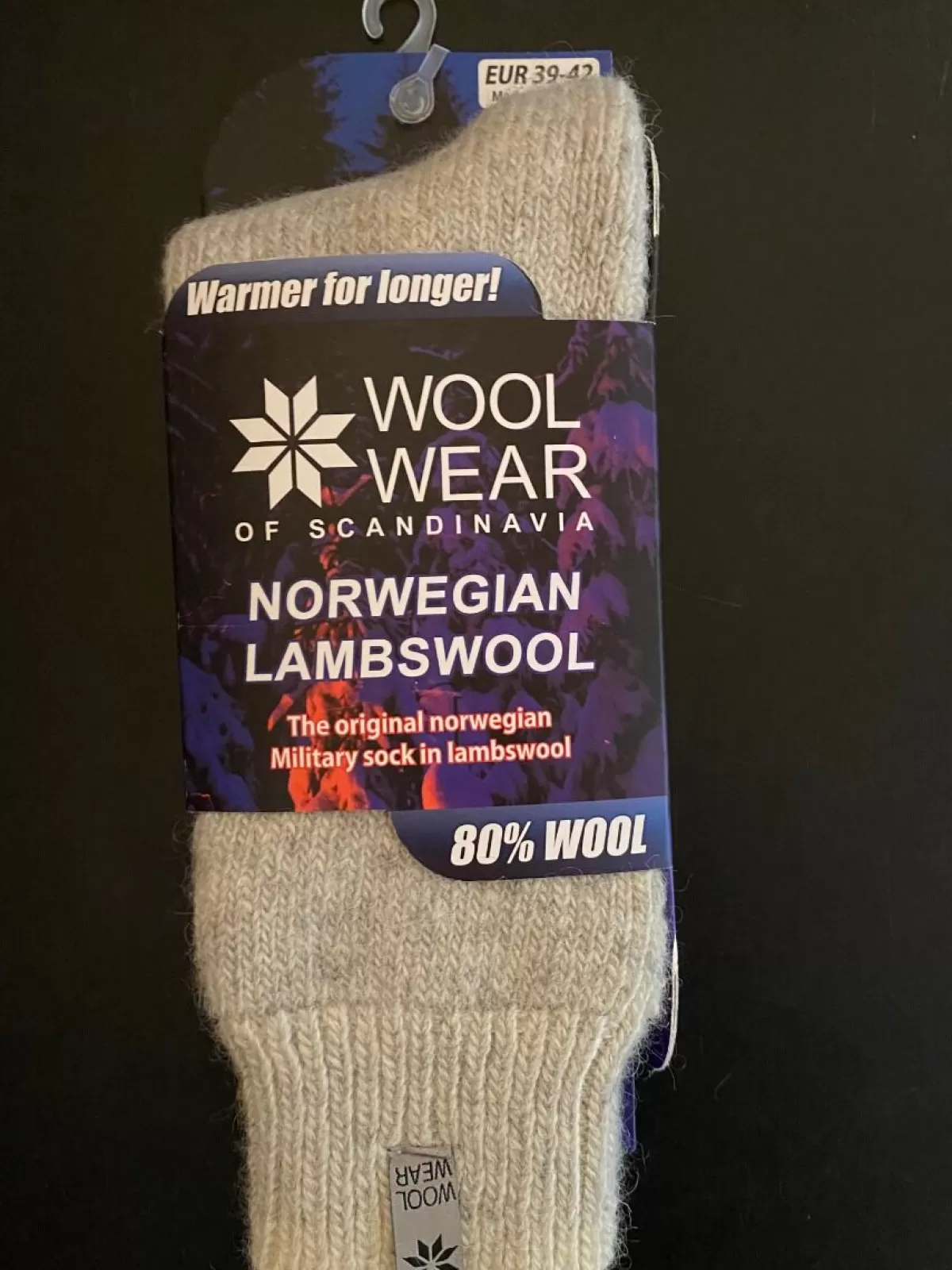 Danefæ Woolwear Ragsok Norsk Lammeuld Grey Nr.40 Hot