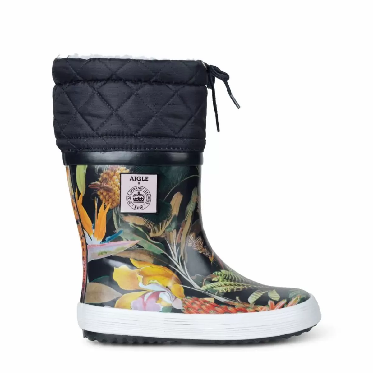 Børn Danefæ Aigle Thermo Rubber Boots Black Giboulee Kew Garden