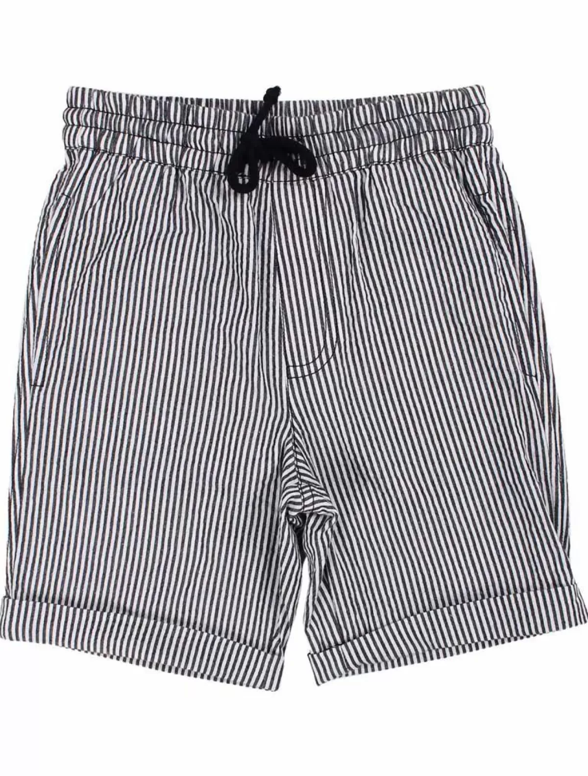 Børn Danefæ Danalfred Searsucker Shorts Black/Chalk