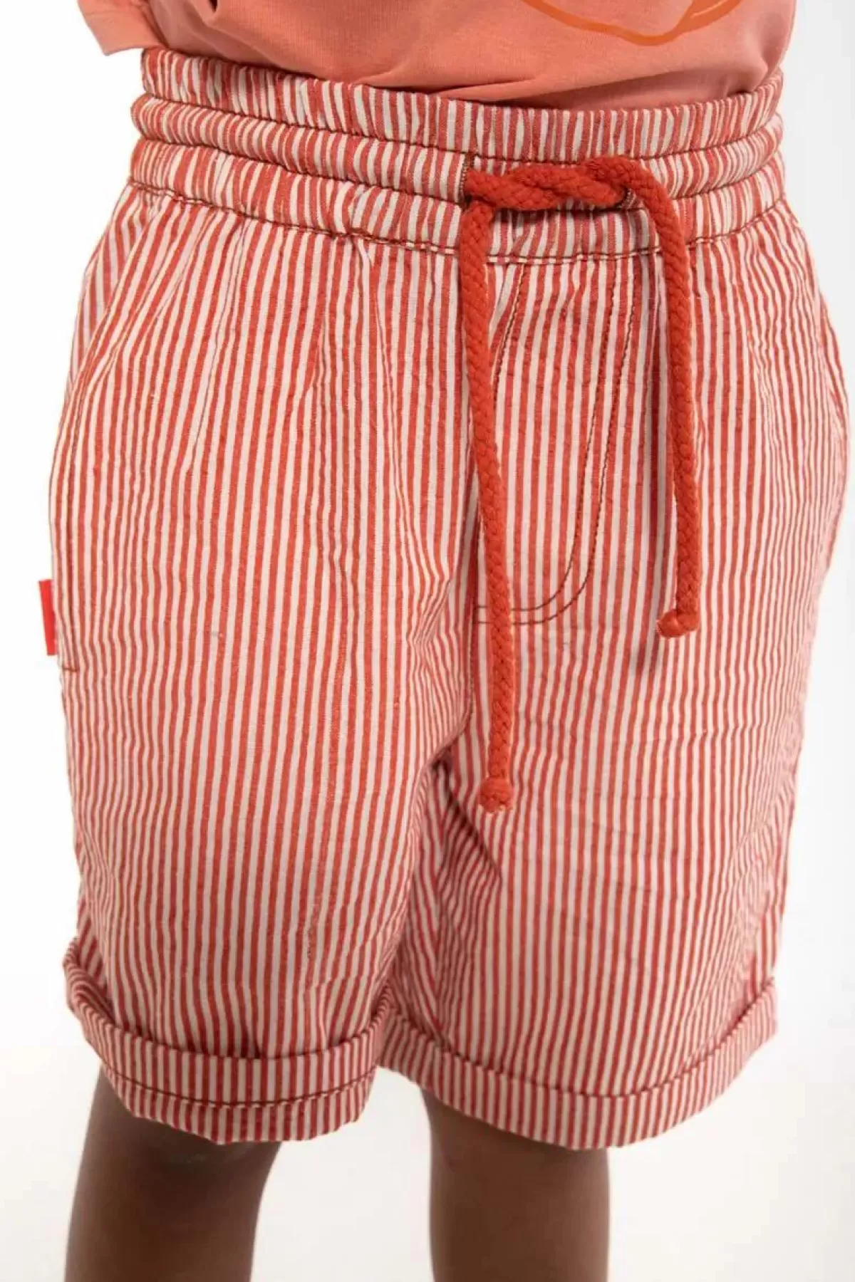 Børn Danefæ Danalfred Searsucker Shorts Chalk/Bright Red