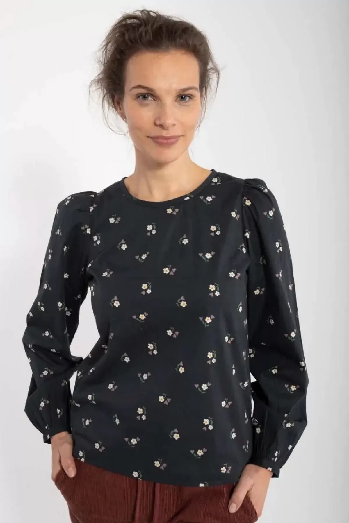 Dame Danefæ Danebette Poplin Shirt Black Miniflower