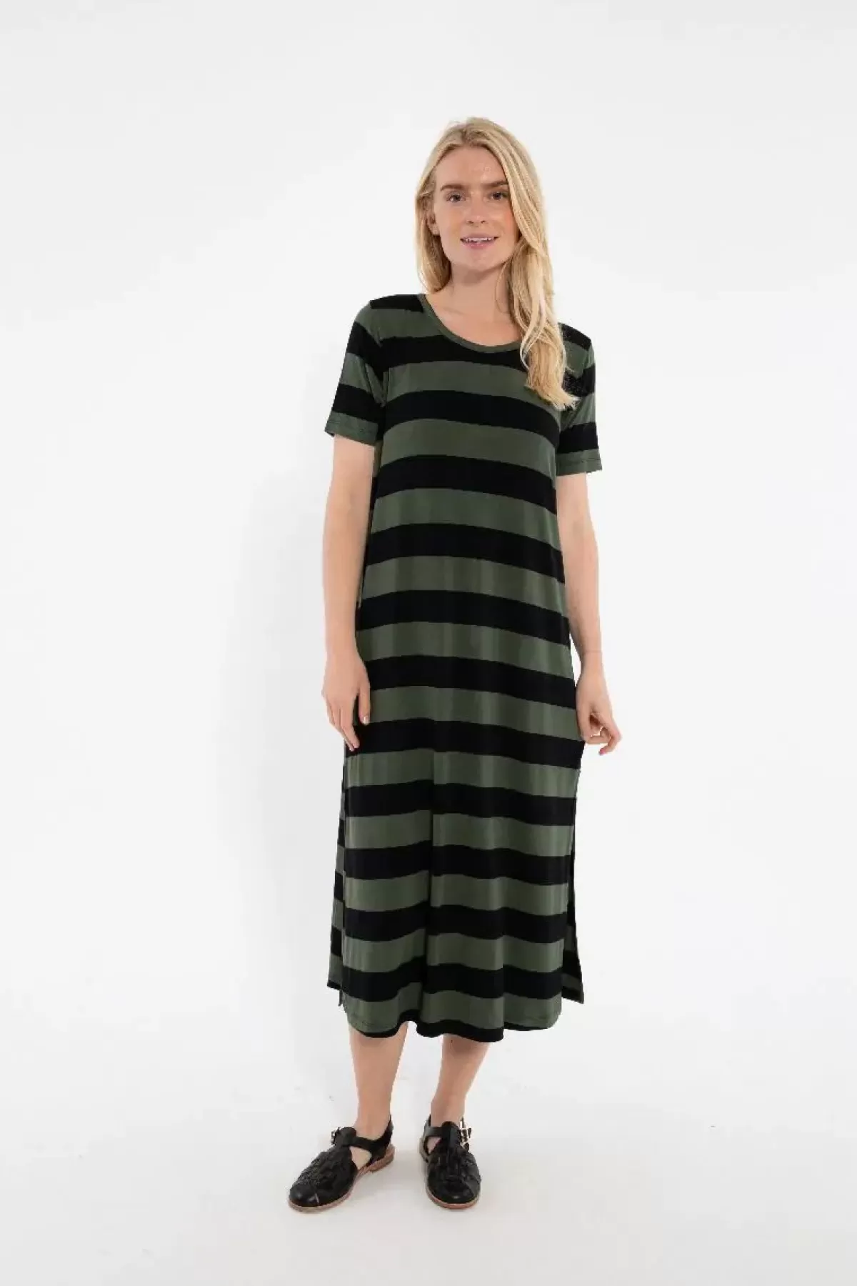 Dame Danefæ Danecasilda Viscose Dress Black/Dk Army