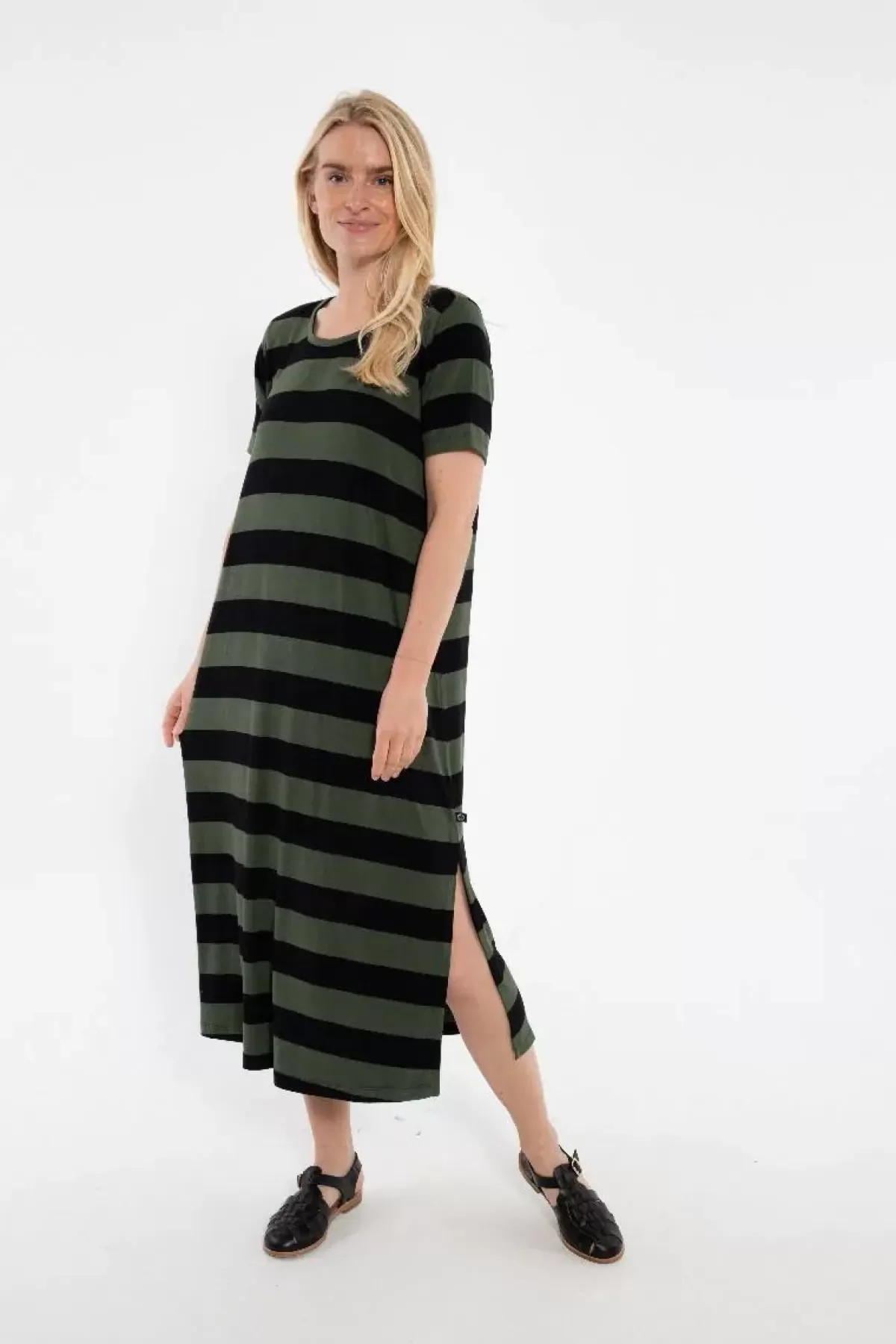 Dame Danefæ Danecasilda Viscose Dress Black/Dk Army