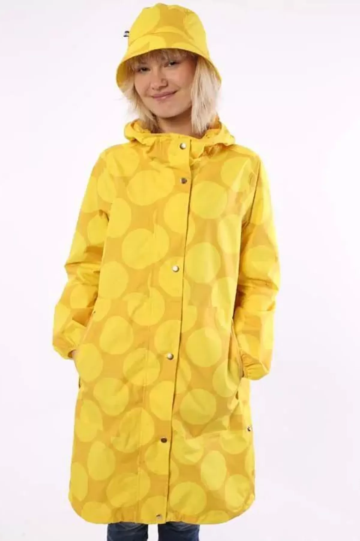 Dame Danefæ Danedith Rainjacket Mustard/Yellow Megadot