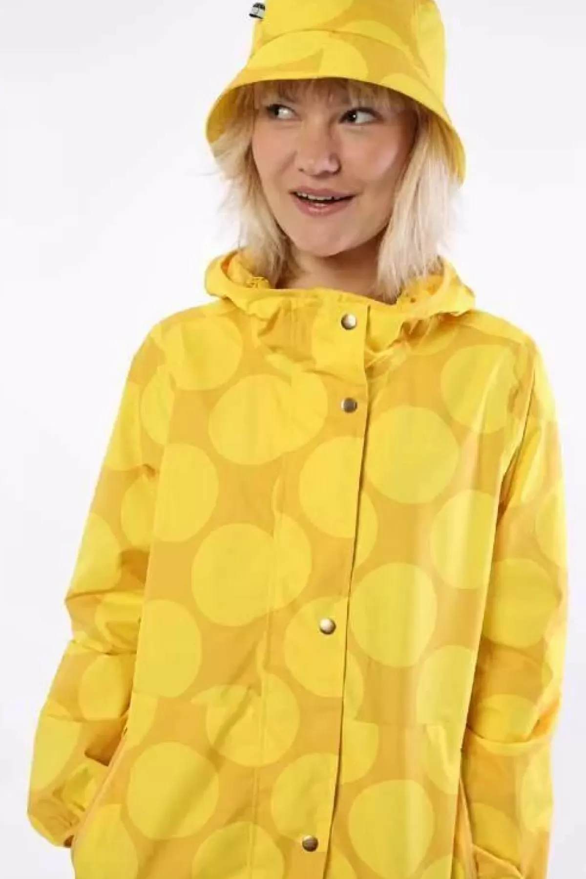 Dame Danefæ Danedith Rainjacket Mustard/Yellow Megadot