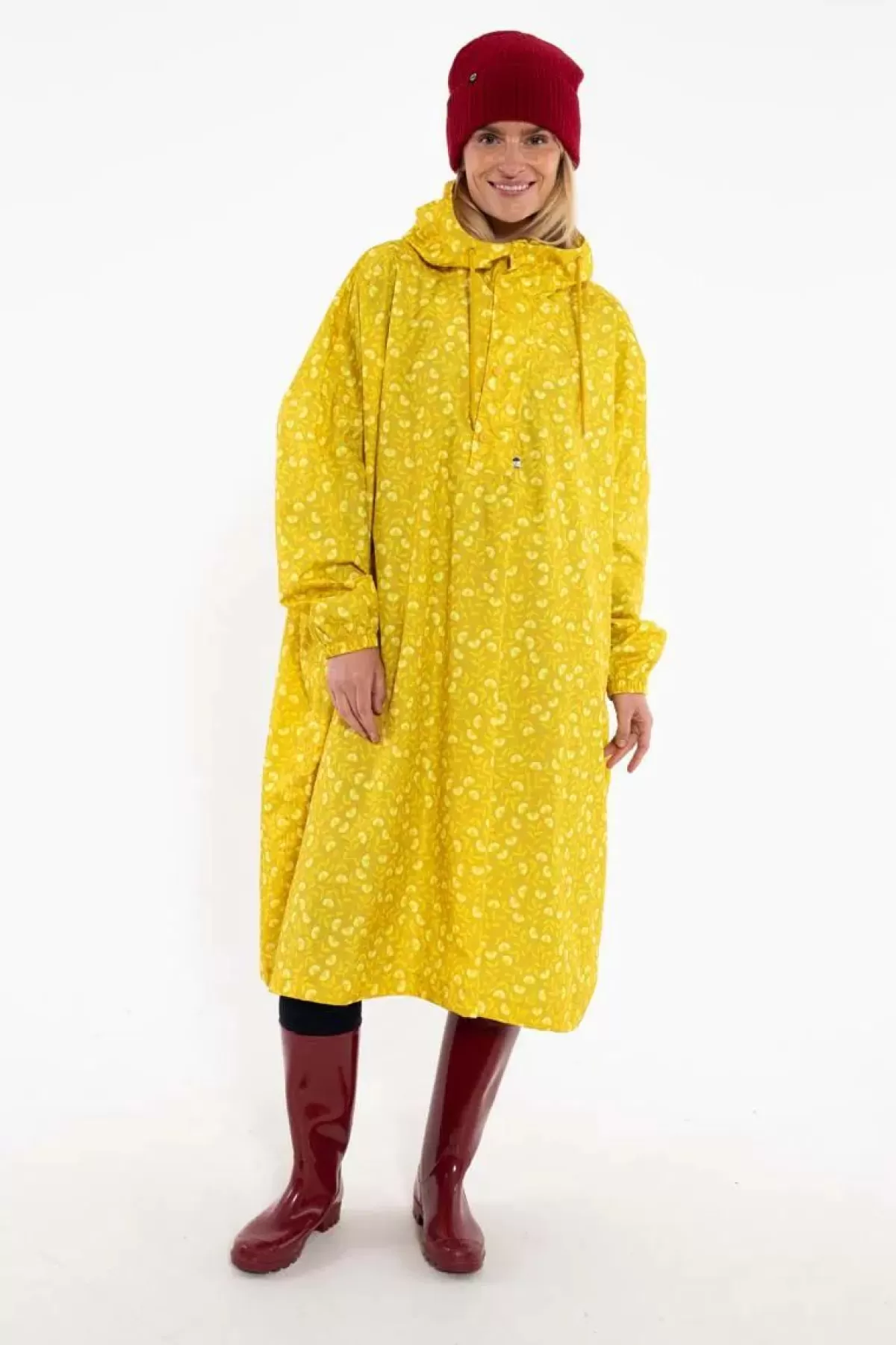 Dame Danefæ Danedream Drops Rain Poncho Dark Yellow Fleurie