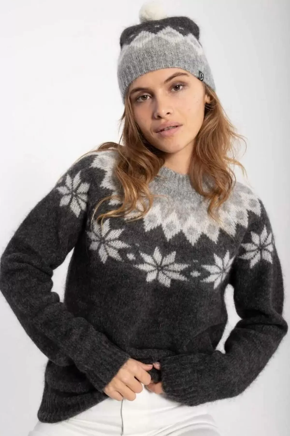 Dame Danefæ Danefjeld Sweater Grey Melange