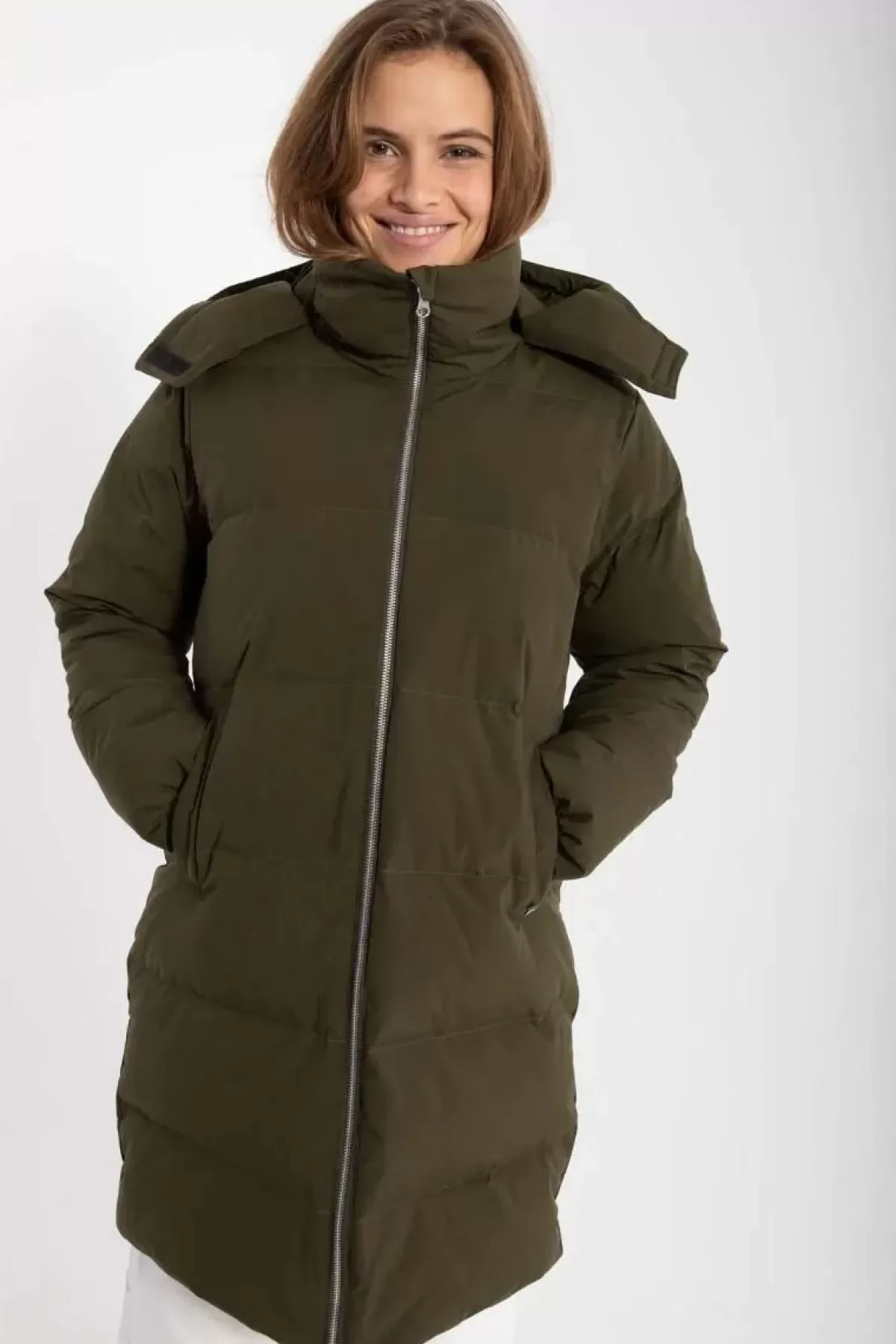 Dame Danefæ Daneget Down Winter Coat Warm Khaki