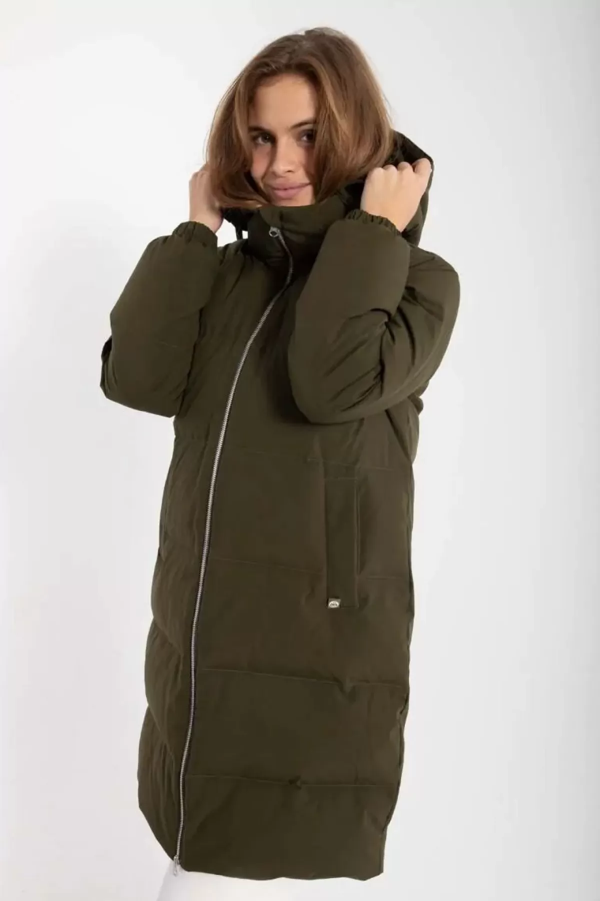 Dame Danefæ Daneget Down Winter Coat Warm Khaki