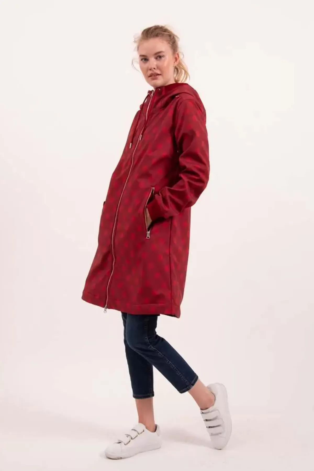 Dame Danefæ Danejane Softshell Dark Red/Red Dots