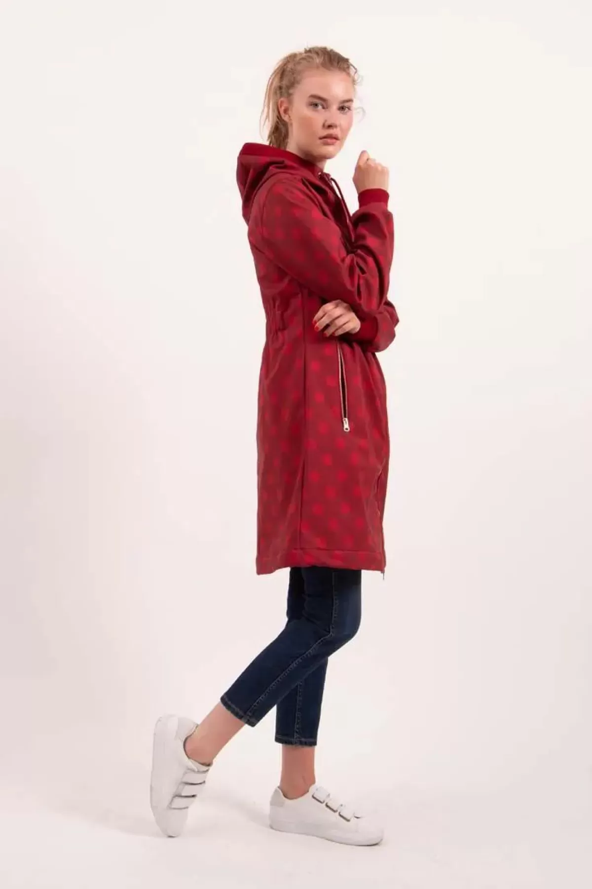 Dame Danefæ Danejane Softshell Dark Red/Red Dots