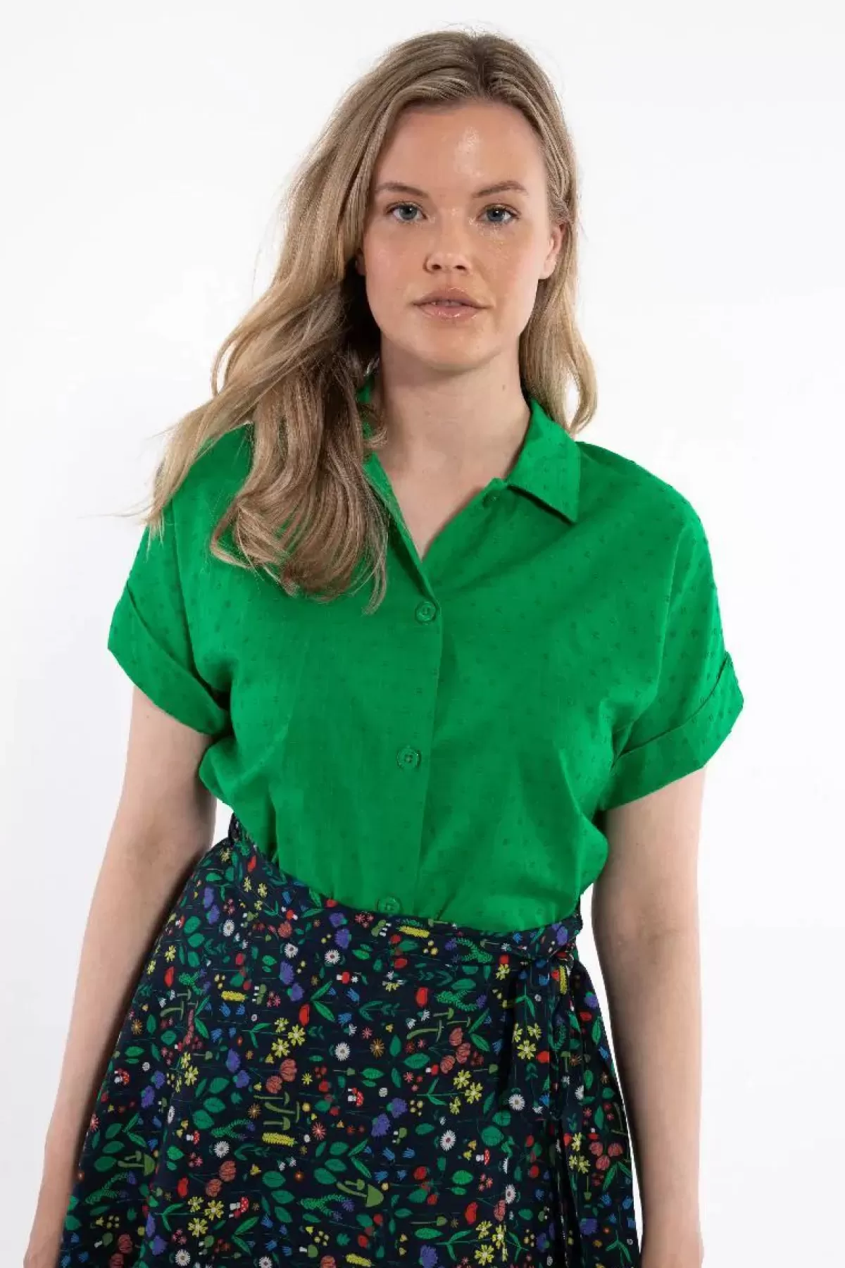 Dame Danefæ Danelena Cotton Dot Shirt Green