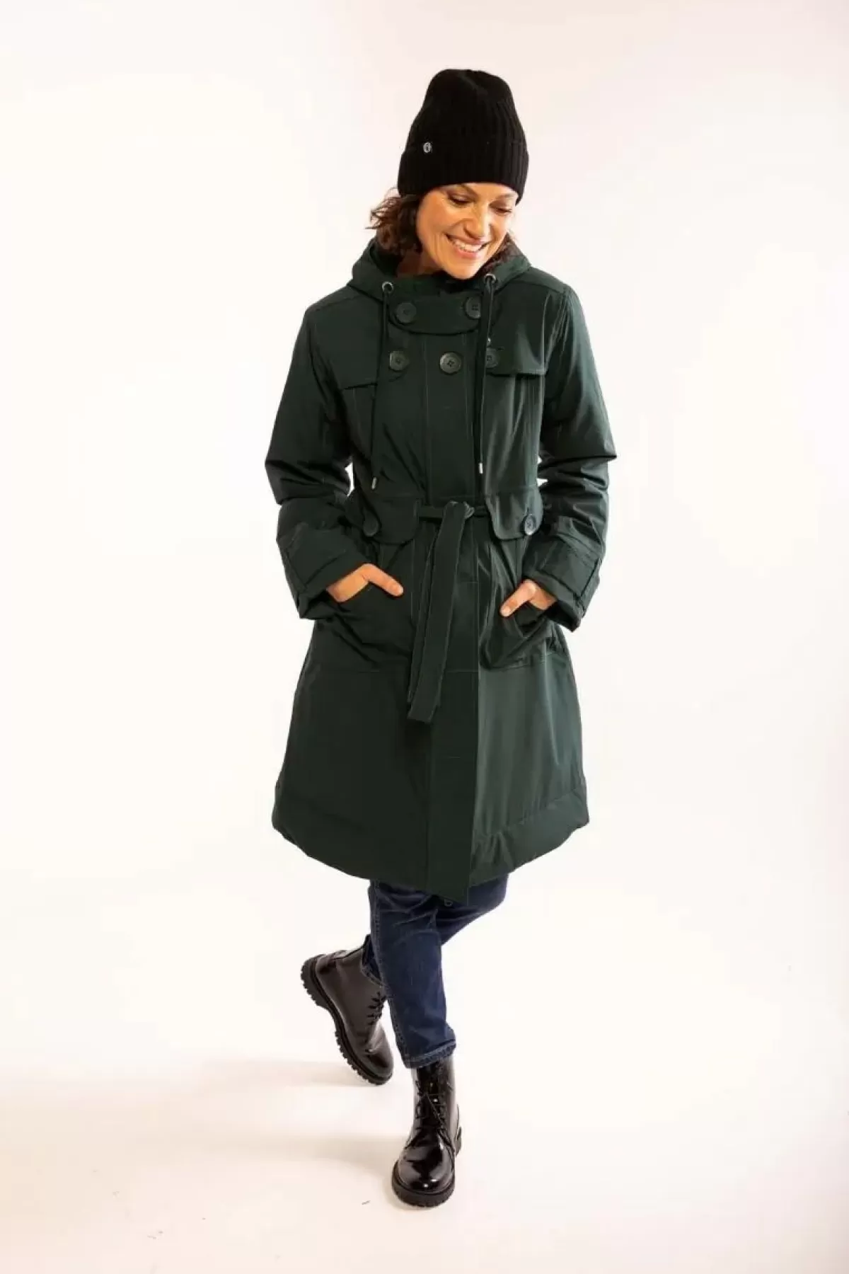 Dame Danefæ Danelse Stretch Winter Jacket Black Green