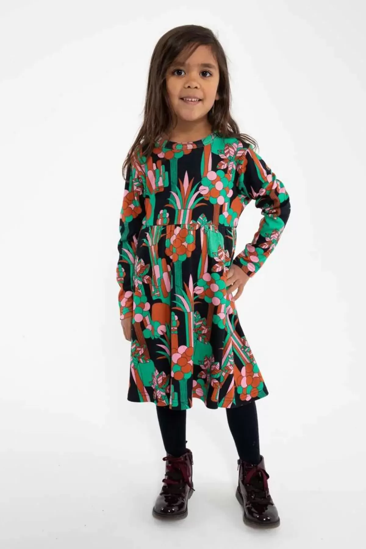 Børn Danefæ Danepopsicle Interlock Dress Black Flowforest