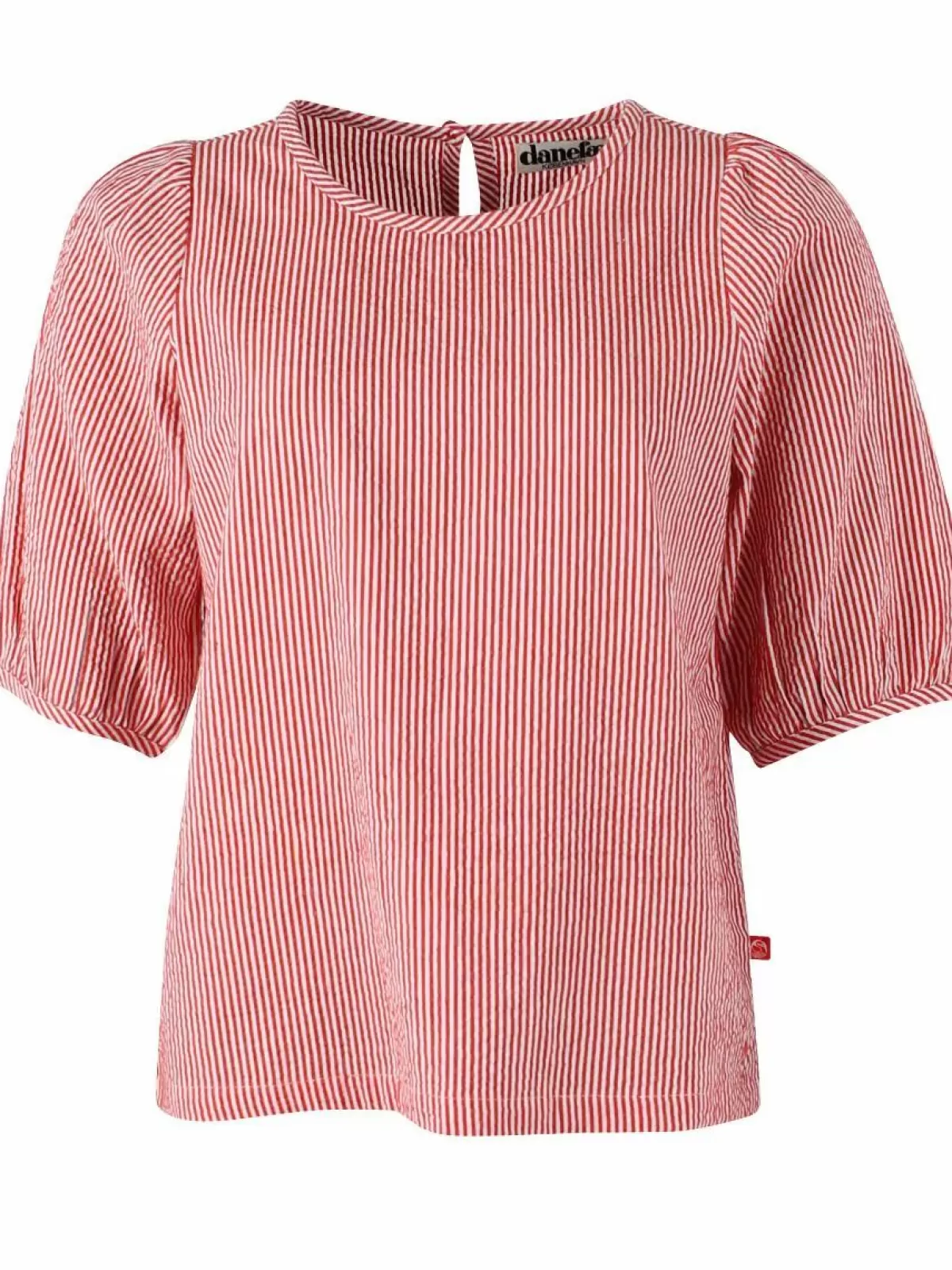 Dame Danefæ Daneprosecco Searsucker Shirt Bright Red/Chalk