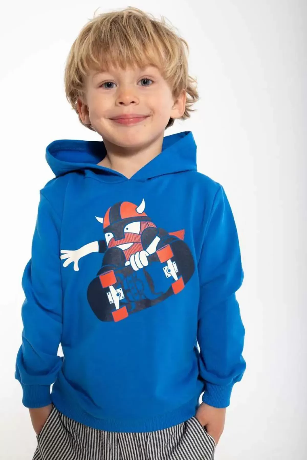 Børn Danefæ Daneredwood Hoodie Blue Shredvik