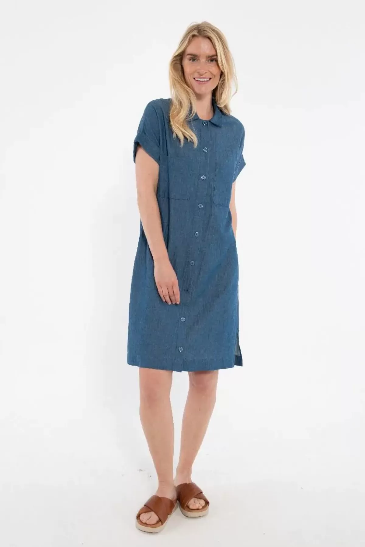 Dame Danefæ Danerrand Chambrey Dress Dk Indigo