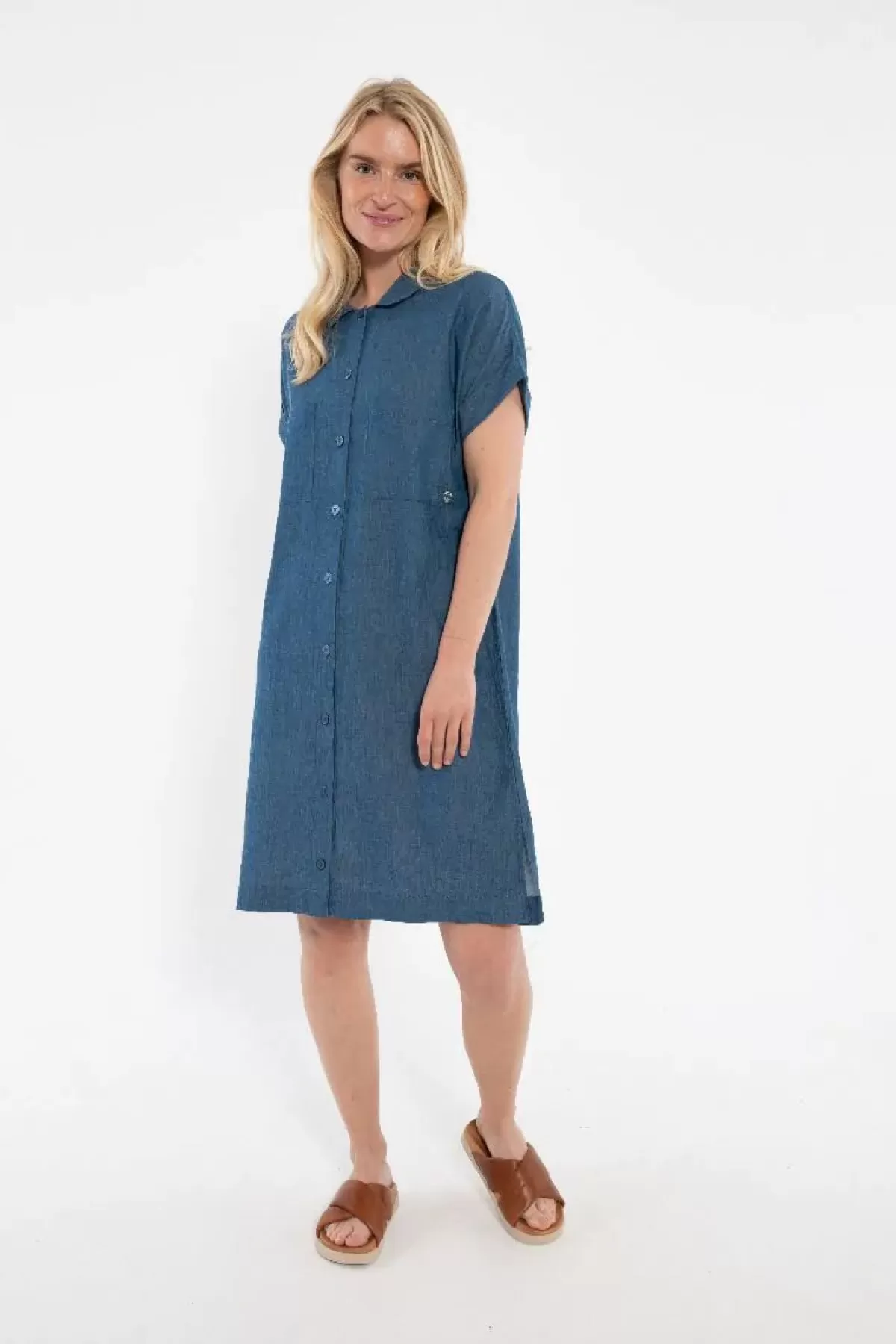 Dame Danefæ Danerrand Chambrey Dress Dk Indigo