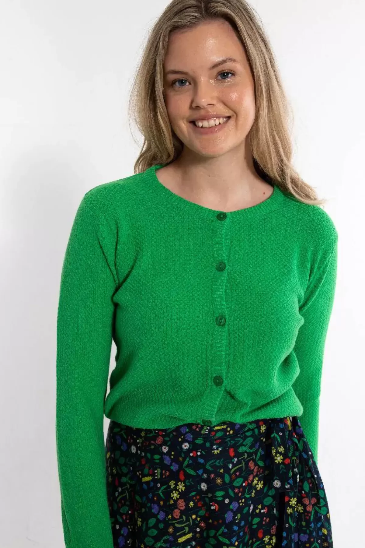 Dame Danefæ Danesaga Pearl Knit Cardigan Green