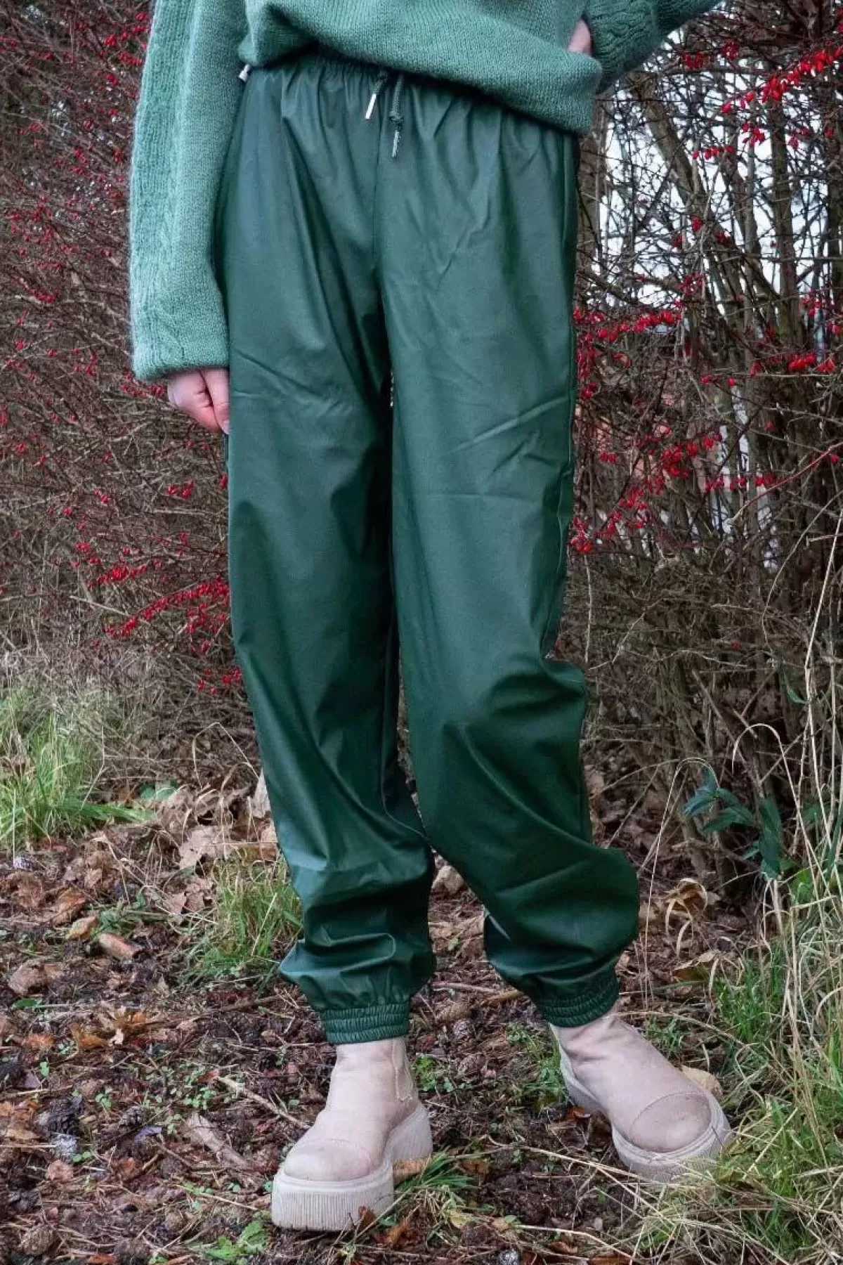 Dame Danefæ Danesvalbard Rain Pants Dark Khaki