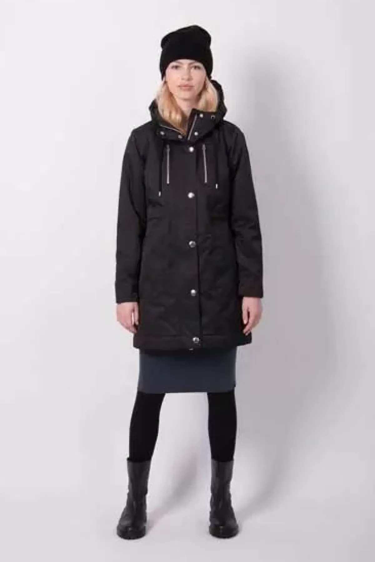 Dame Danefæ Daninge Winter Parka Black (Silver Trim)