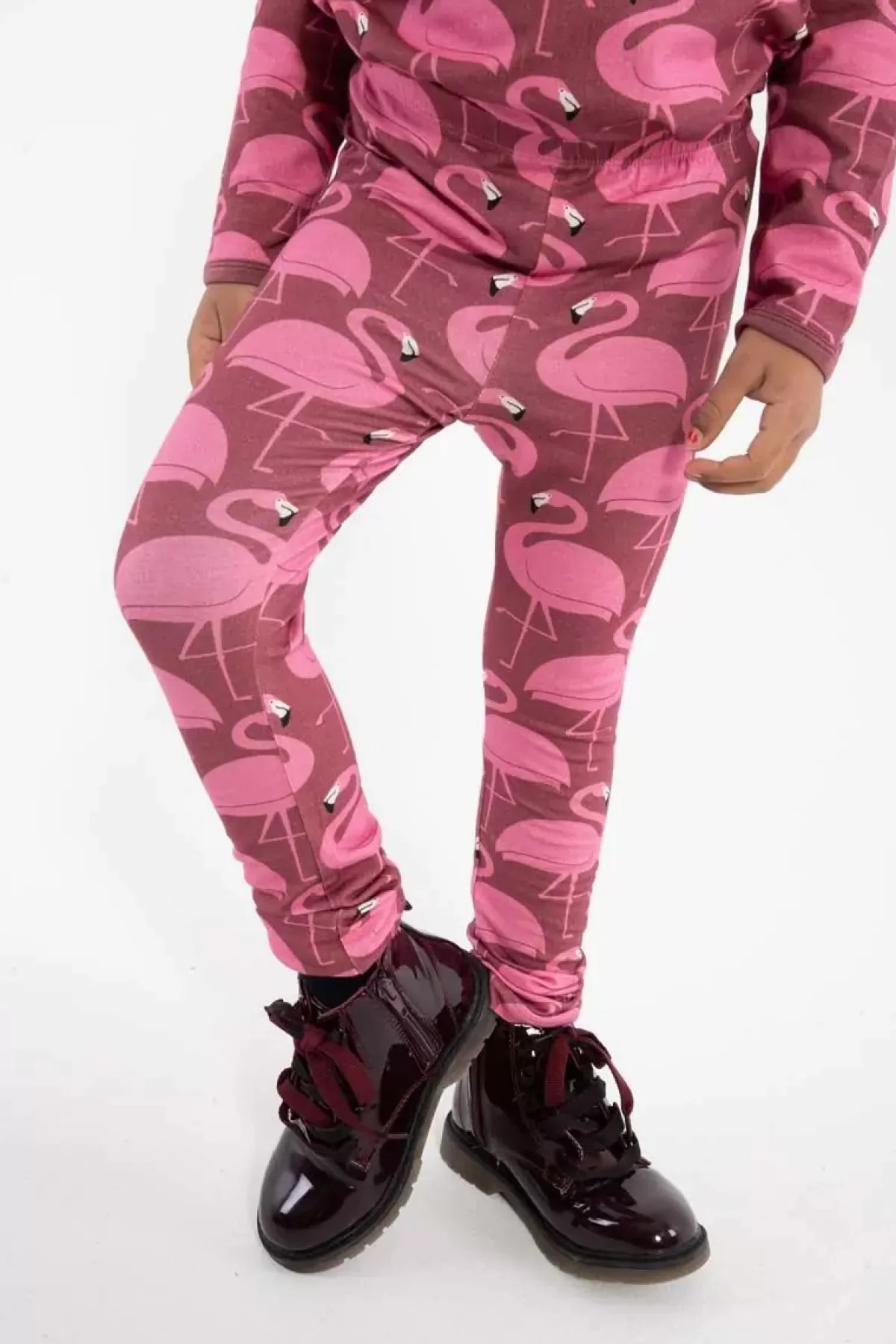 Børn Danefæ Dyrcheetah Leggings Old Rose/Lovely Rose Flamingo