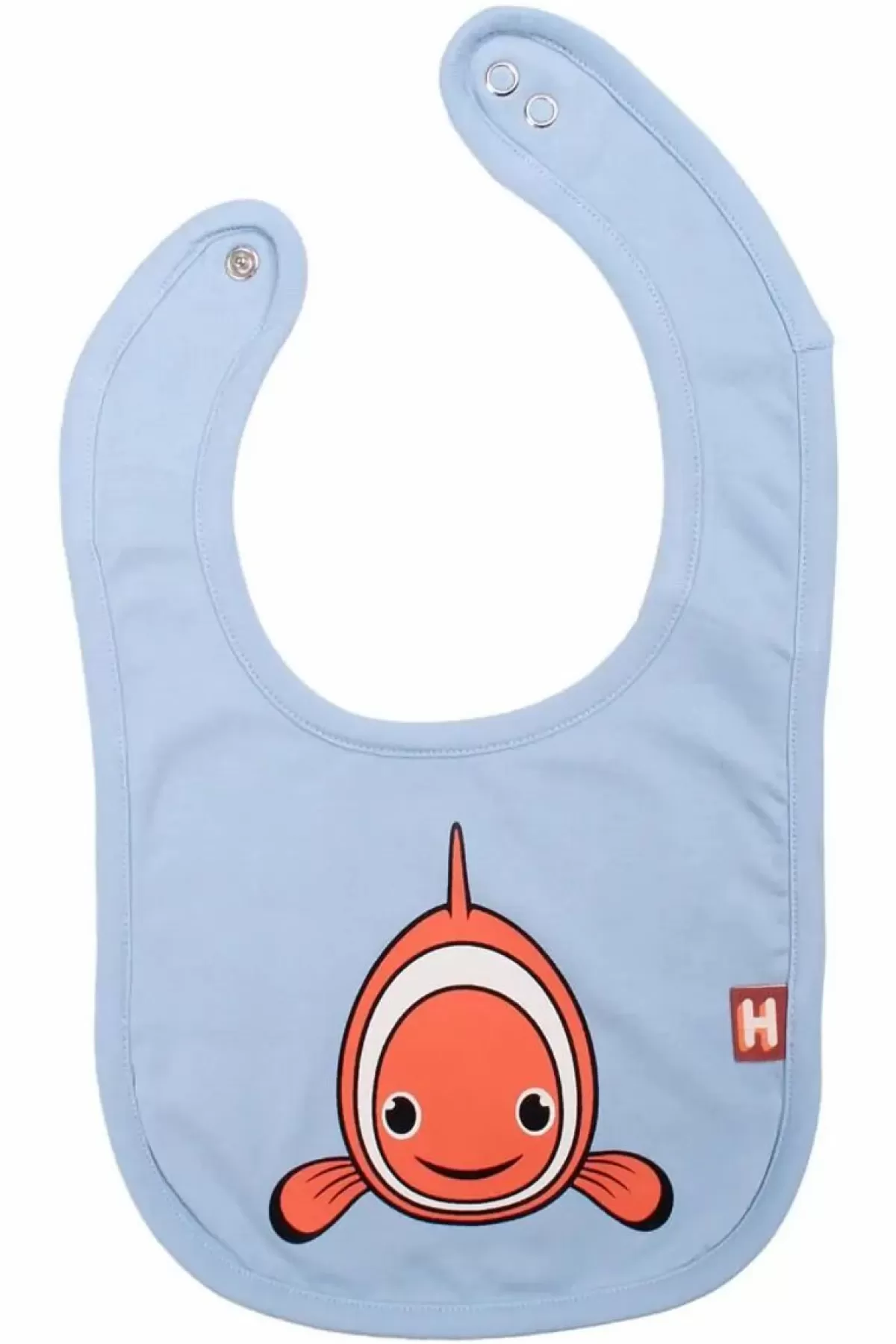 Baby Danefæ Dyrmunchie Bib Pastel Blue Klovnefisk