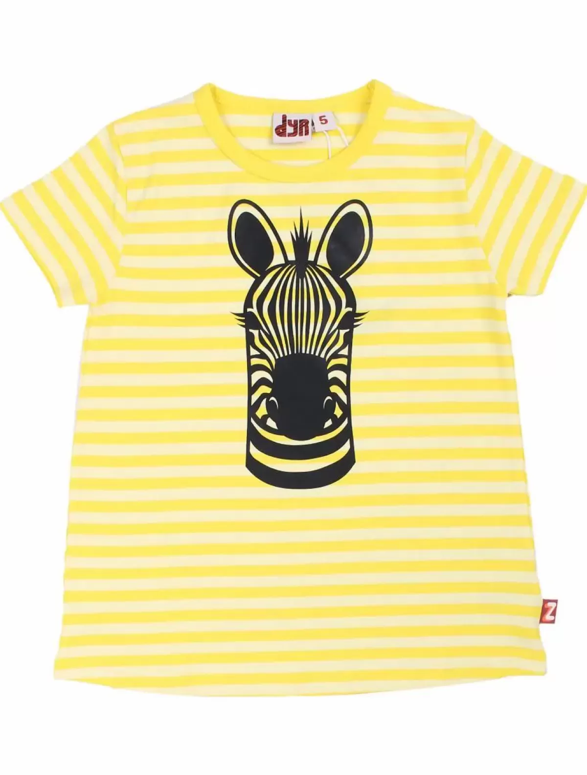 Børn Danefæ Dyrwildlife Tee Aop/Strib Bright Yellow/Pale Yellow Zebra