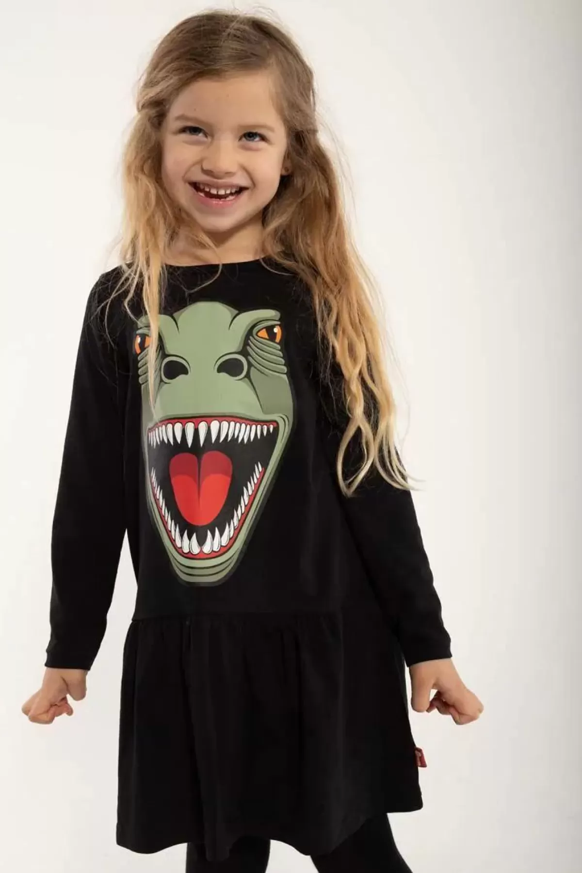 Børn Danefæ Dyrzanzi Dress Ls Black T-Rex