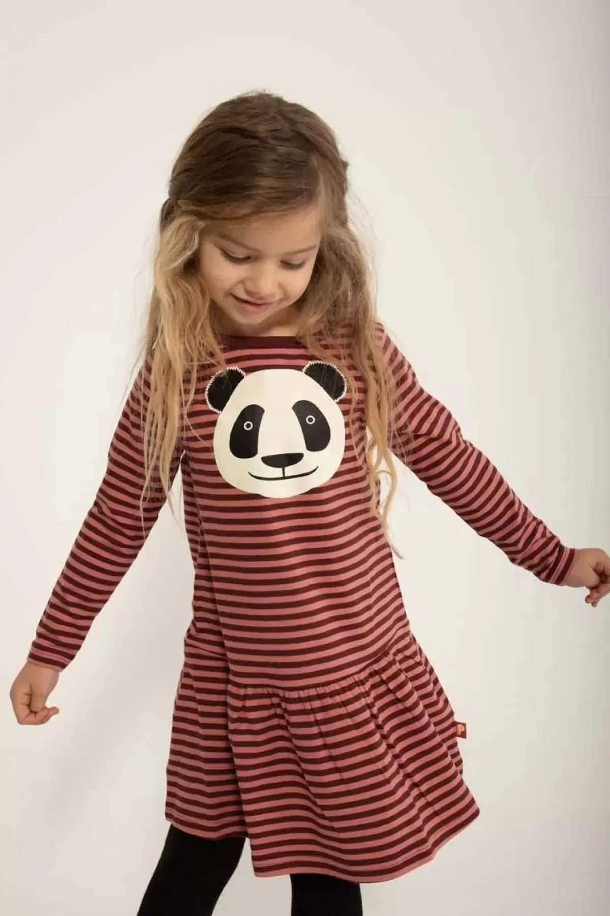 Børn Danefæ Dyrzanzi Dress Ls Red Wine/Old Rose Panda